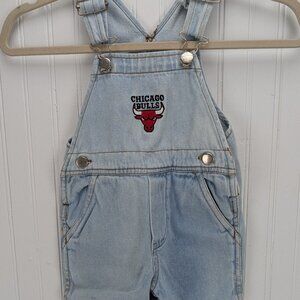 Vintage Chicago Bulls 3T Kids Denim Overalls Unisex Brandon Sportswear NBA Baby